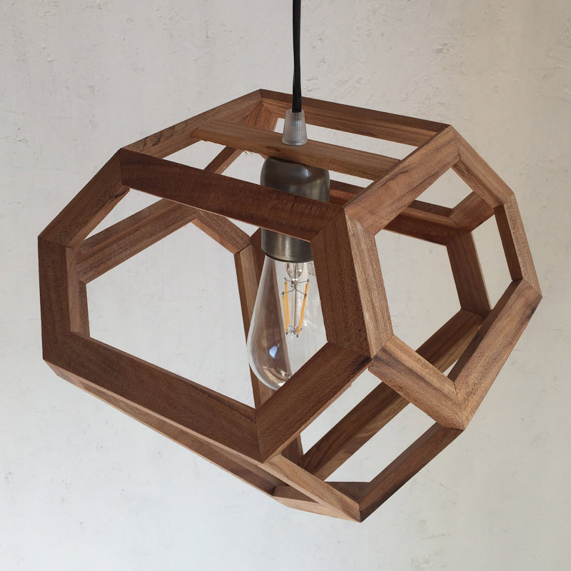 Chewning 1 - Light Oil Geometric Pendant, Oak