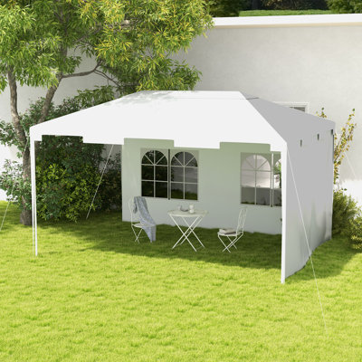 Athaleyah 3 x 4 m Garden Gazebo Shelter with 2 Sidewalls for Patio, White