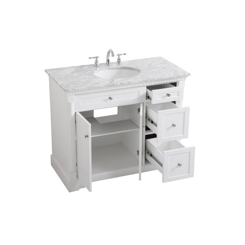 Ensemble de meuble-lavabo simple 42 po Clarence, Blanc