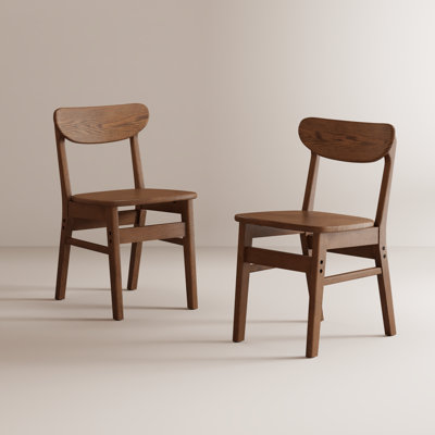 Chaise de salle à manger en bois massif avec dossier incurvé - Design minimaliste moderne pour la cuisine, la salle à manger et les espaces d'étude