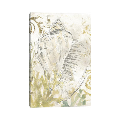 Verdant Shell Fresco I 1 Piece Wrapped Canvas Wall Art