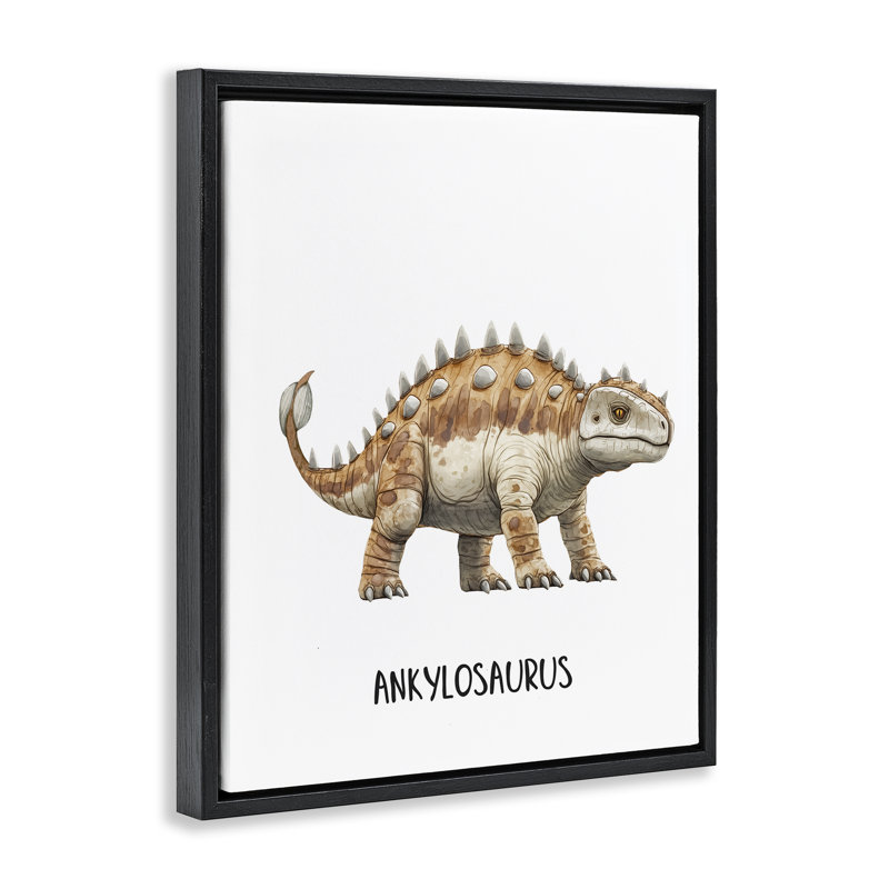 Faites connaissance avec le cadre flottant Ankylosaurus, design par Christine Simpson Art, Cadre flottant noir de jais