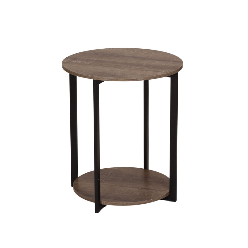 Table d'appoint ronde à 2 niveaux, Bois de frêne