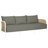 Havana 86" Wide Outdoor Wicker Patio Sofa with Cushions