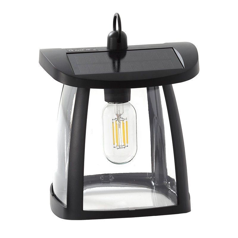 Applique murale solaire d'extérieur à 1 lumière H 10 "noire IP54 étanche