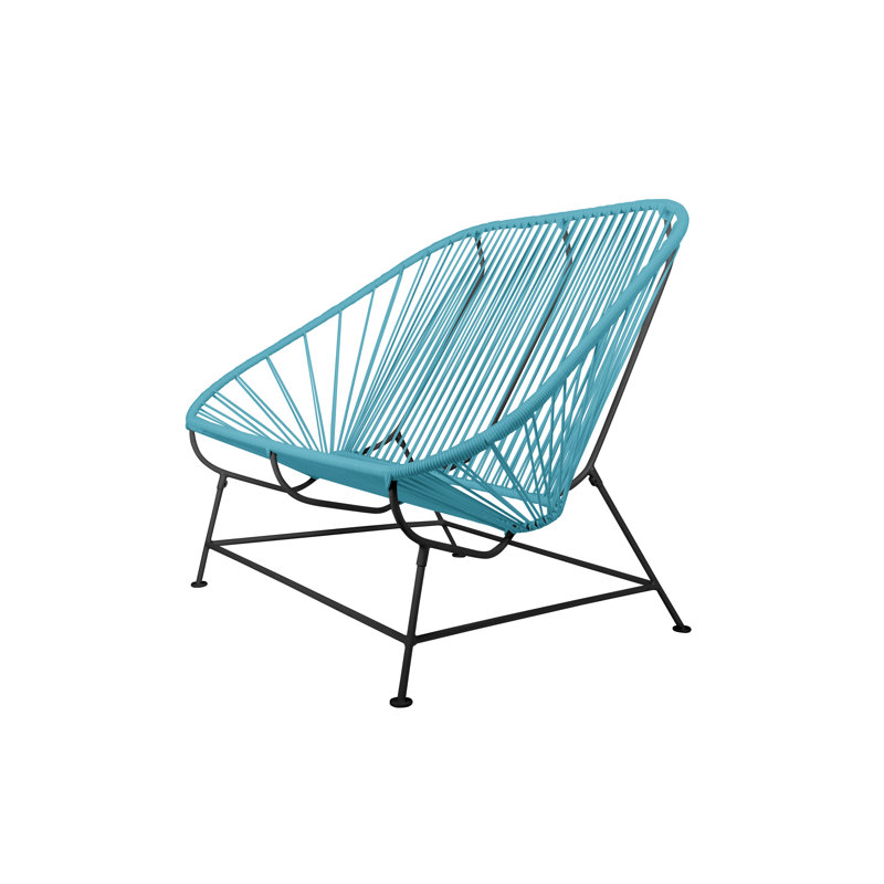 InLove Indoor/Outdoor Handmade Loveseat, Blue/Black