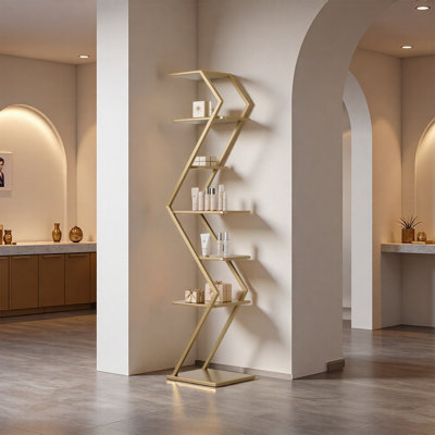 Gold Z Shape Display Shelf