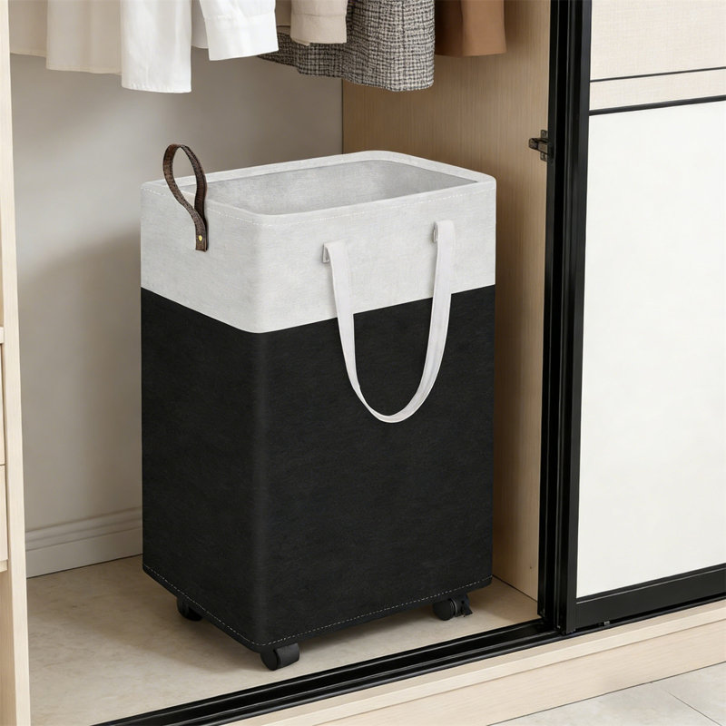 Laundry Cart, Waterproof Rolling Laundry Basket - Foldable Laundry Basket With 4 Wheels, Suitable For Bathrooms, Laundry Rooms, And Dormitories, Easy To Clean Lining, Space Saving Design