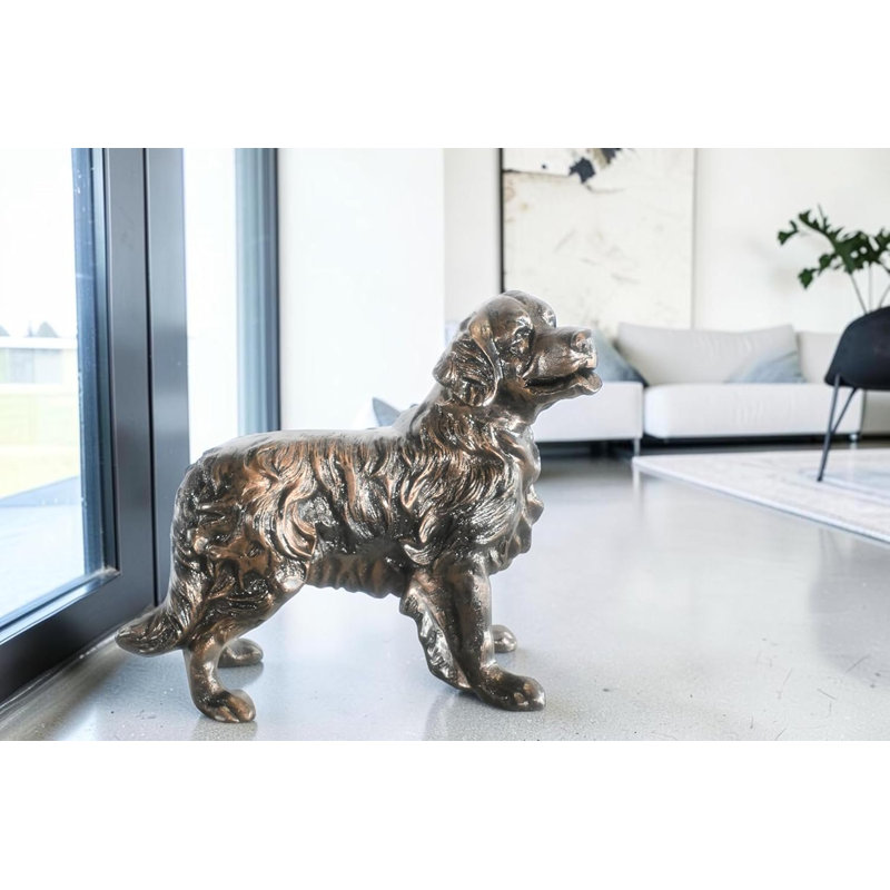 Décoration pour chien debout en aluminium fabriqué à la main Golden Retriever 23 po x 12 po x H 21 po