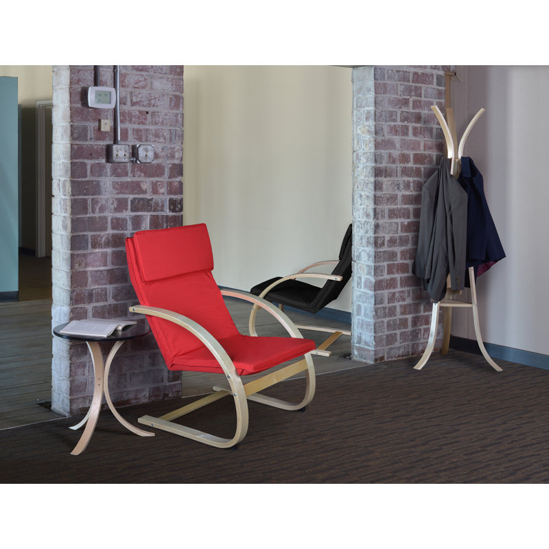 Fauteuil d'appoint rembourré Noail, Naturel, Rouge