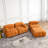 Modular Sectional Sofa, Button Tufted Designed and DIY Combination,L Shaped Couch with Reversible Ottoman, Ivory Teddy Fabric-626980078