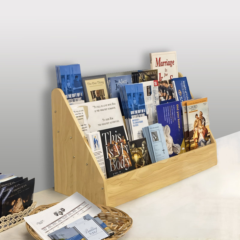 Countertop Display Greeting Card Magazine Rack, Maple