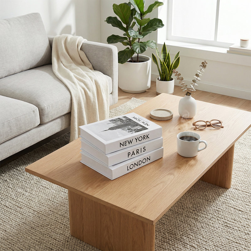 Ensemble de 3 faux livres noirs et blancs Cityscape