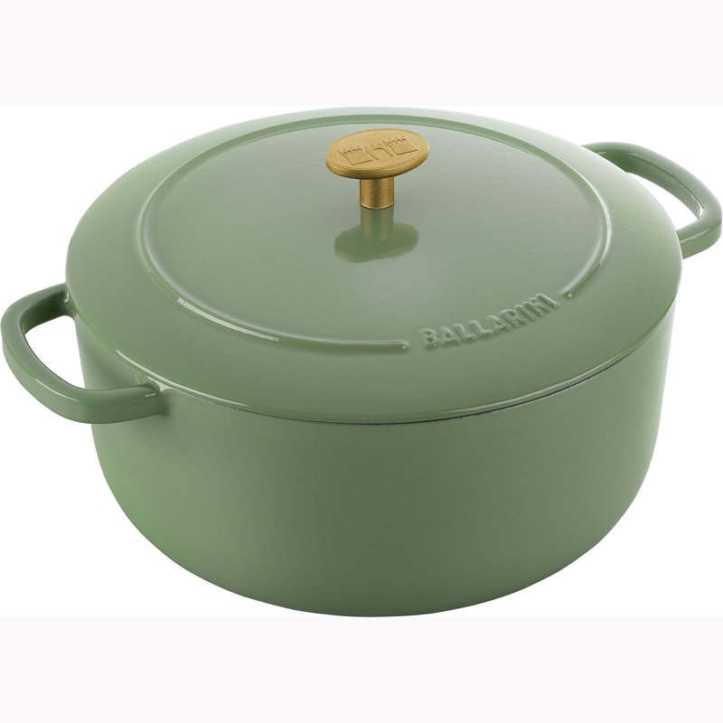 Ballarini Bellamonte Cast Iron Round Dutch Oven, 6 qt, Saggio Green
