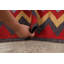 Tapis de couloir en laine rouge/jaune à chevrons fait à la main KilimTapis décoratif