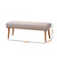 Banc de salle à manger Nimba revêtu de tissu gris et brun noyer, H 17,53 po x l 46,24 po x P 17,54 po