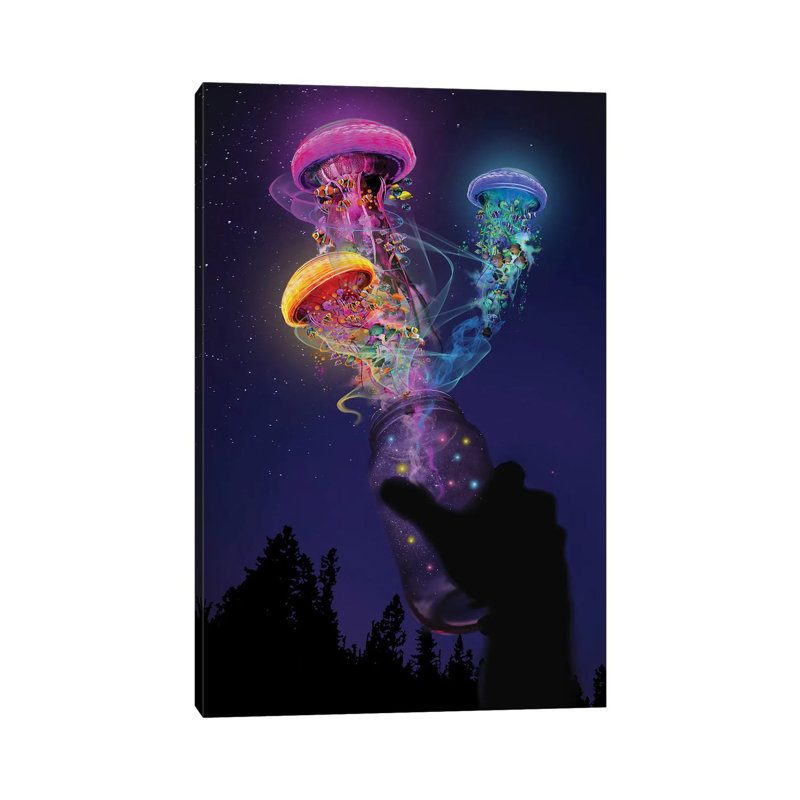 Jellyfish Out Of A Jar by David Loblaw - Wrapped Canvas Print, 20.32 cm H x 30.48 cm W