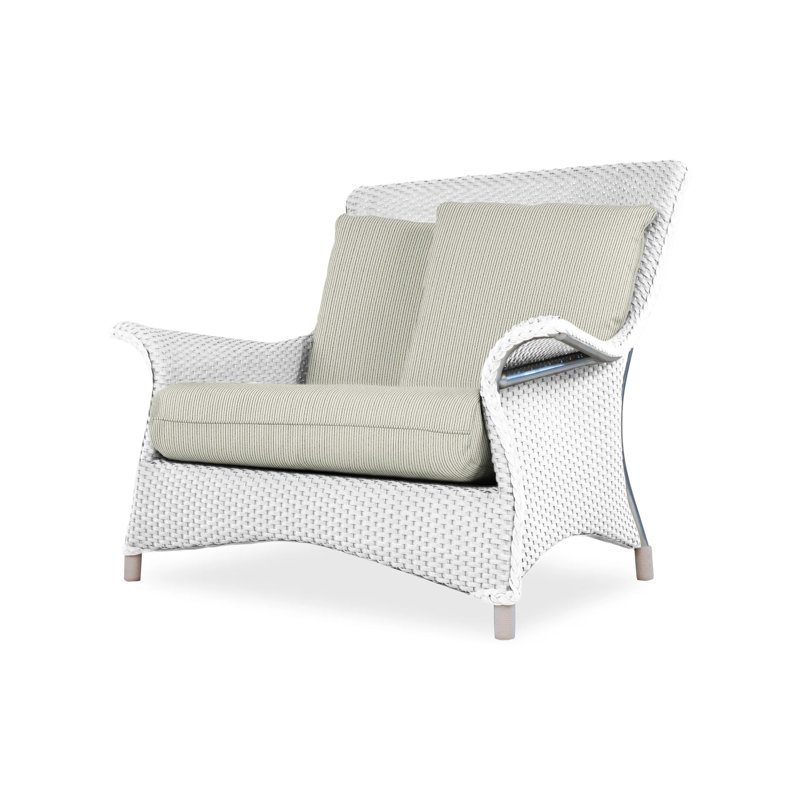 Mandalay Outdoor Lounge Chair, White, Demo Oatmeal