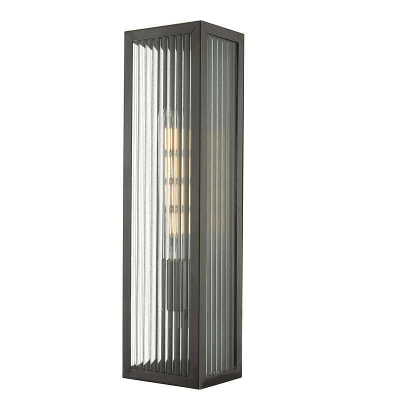Lunde Rubbed Bronze Outdoor Flush Mount, 45cm H x 12cm W x 10cm D