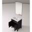 Meuble-lavabo en chêne noir l 24 po x P 18 po avec comptoir en acrylique et miroir - fermeture en douceur, généreuses options de rangement disponibles