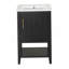Meuble-lavabo de 20 po avec lavabo, armoire de salle de bain avec porte à fermeture douce, support de rangement et tablette ouverte, noir