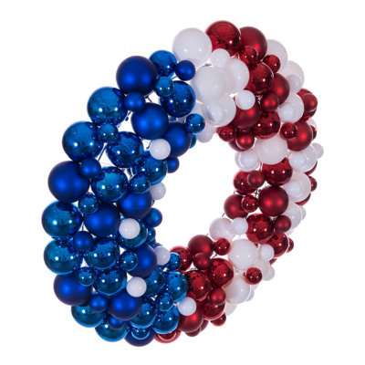  28" Red/White/Blue Ball Wreath.