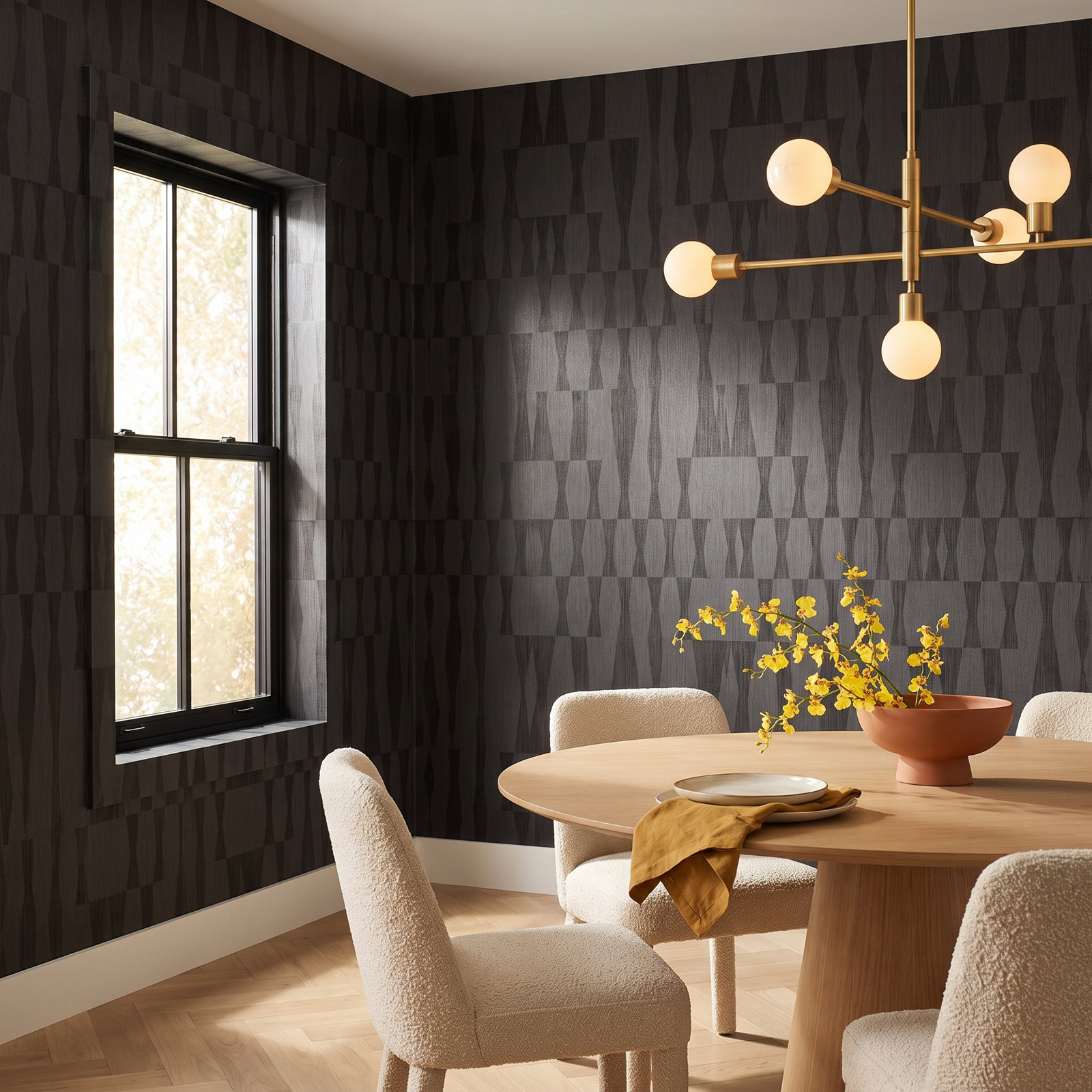Diyar Self-Adhesive Wallpaper Roll, Carbon