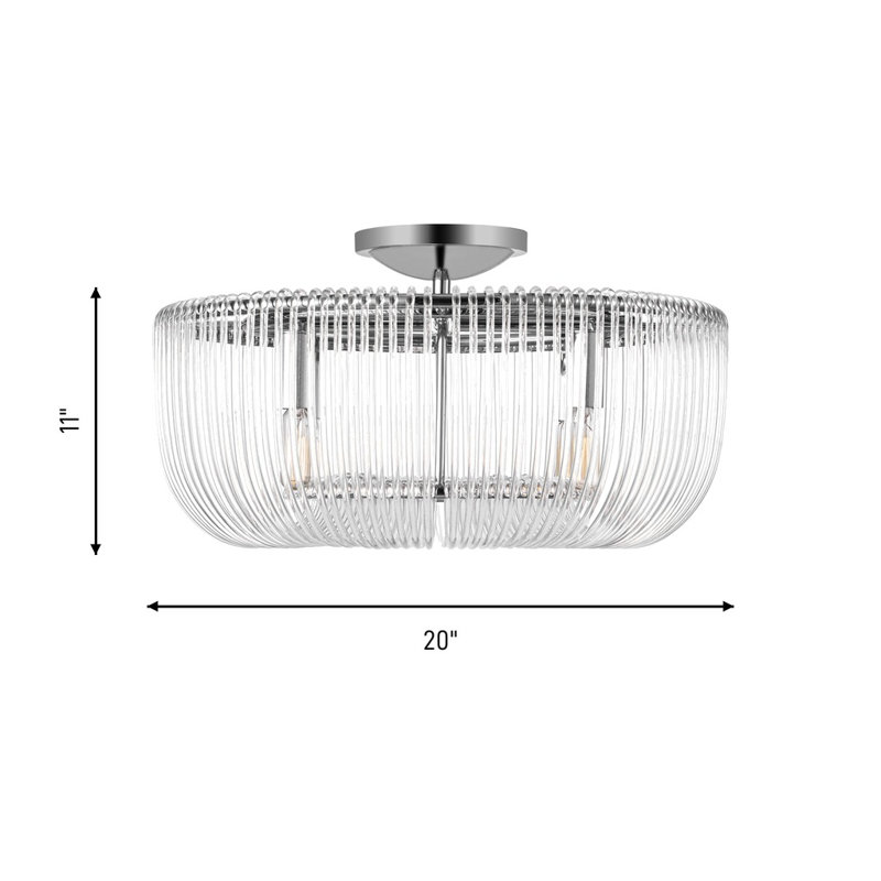 Brickell Clear Glass Shade Flush Mount