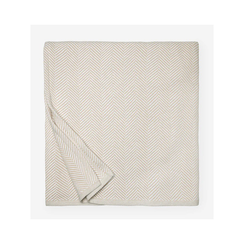 Camilo Blanket, Full/Queen, White/Mushroom