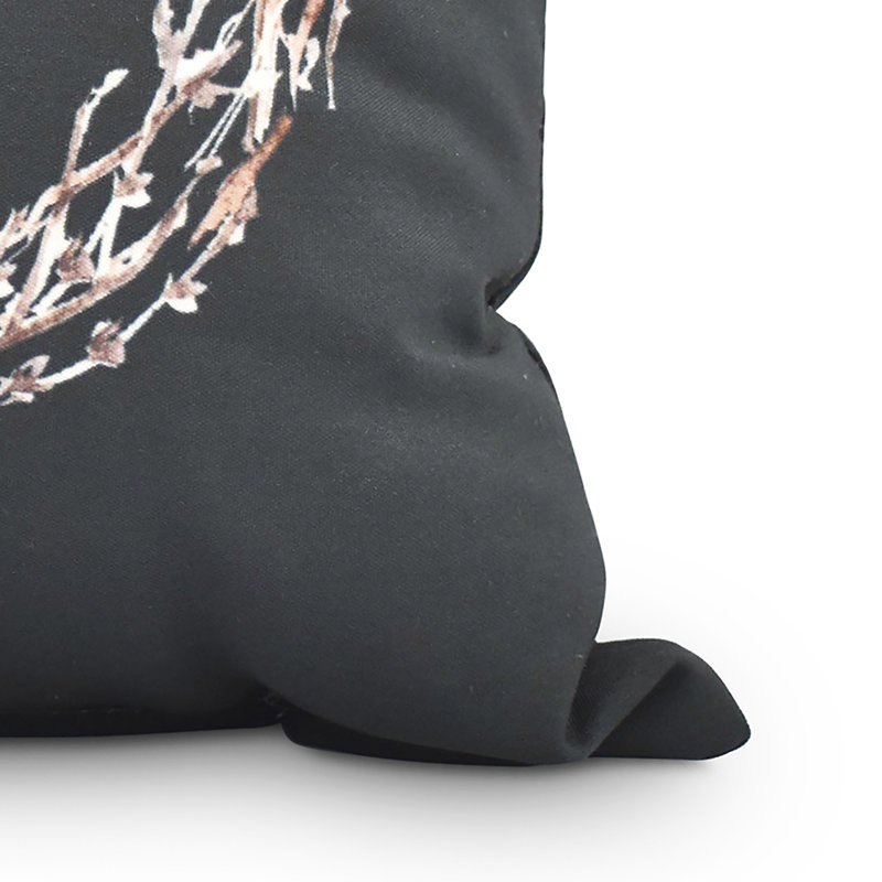 Housse et insert de coussin carré Winter Winter, Noir, 16 po x 16 po