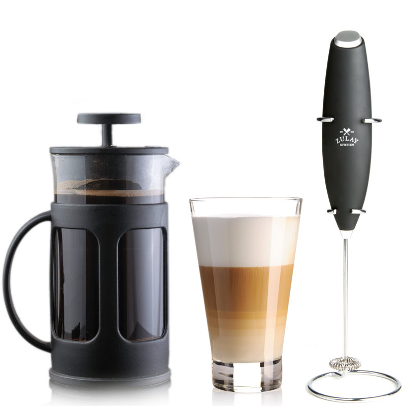 Ensemble de cafetière et mousseur à lait en acier inoxydable de qualité supérieure Zulay Kitchen - 8 tasses 34 oz