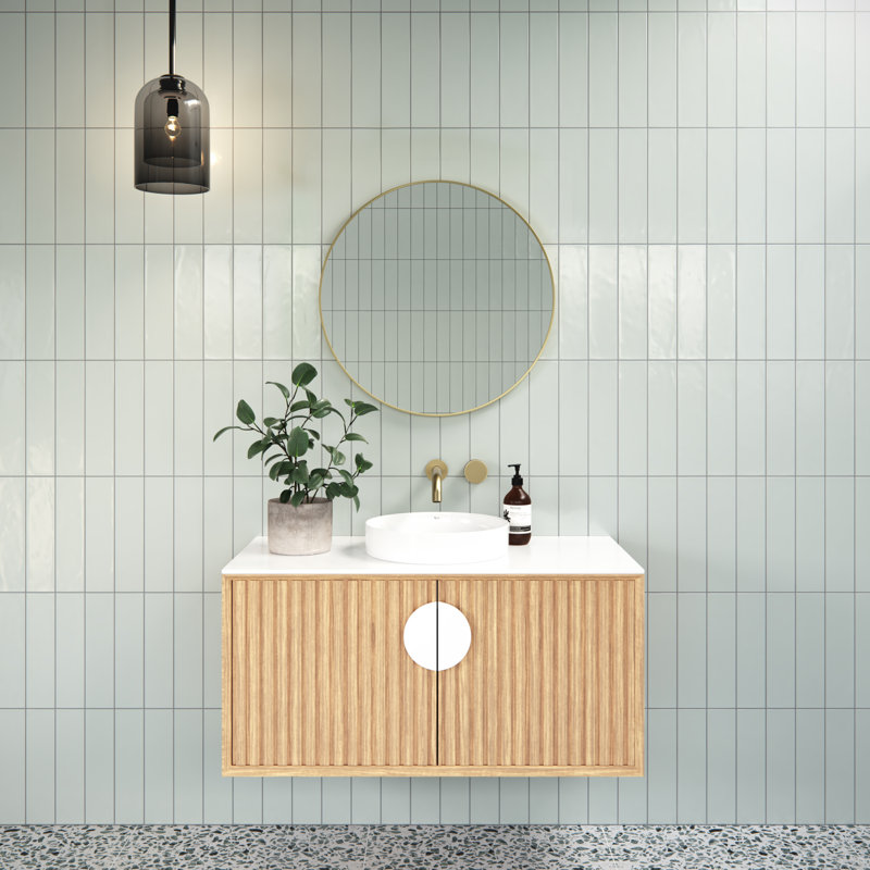 Leia 20 in. Round Mirror, Satin Brass