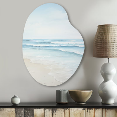 Mariani Beach Photo Tranquil Waters I - Décoration murale irrégulière en métal Coastal Beach