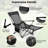 Camping Lounge Chair w/Detachable Footrest 4-position Backrest Carrying Bag