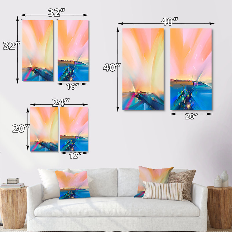 Ensemble de 2 impressions sur toile, "Ocean Waves", Toile tendue, H 20 po x l 24 po x P 1 po