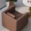Ensemble de canapé de réception simple en similicuir Business Brown (monoplace + table basse ronde)