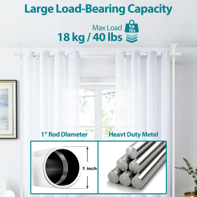 Freestanding Wall Divider Rod, White