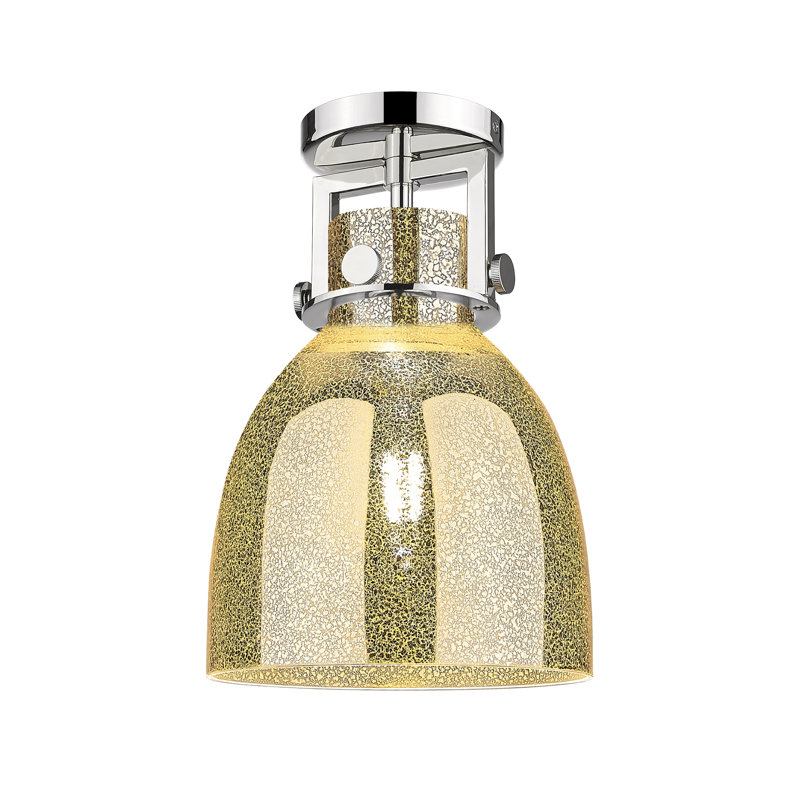Plafonnier encastré 1 lumière Newton Bell, Nickel poli