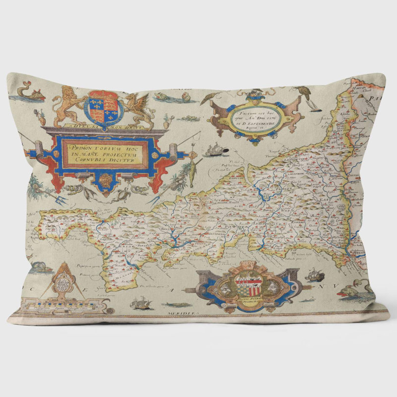 1579 Cornwall Map British Library Cushion