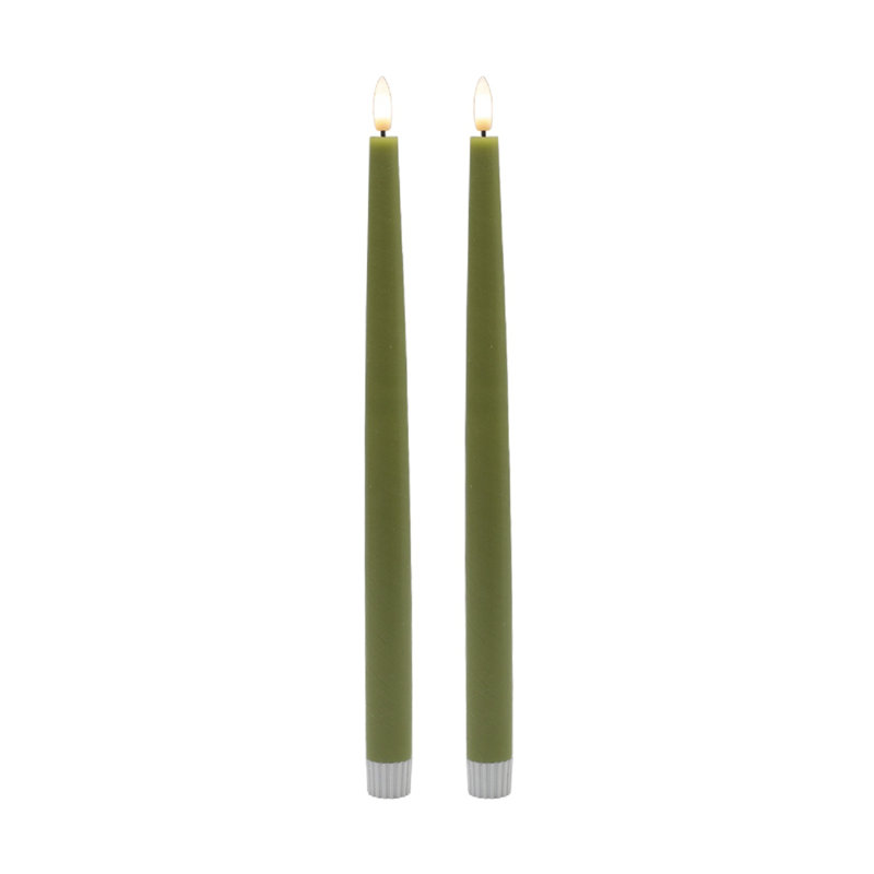 Grande chandelle sans flamme 2 pièces, Vert