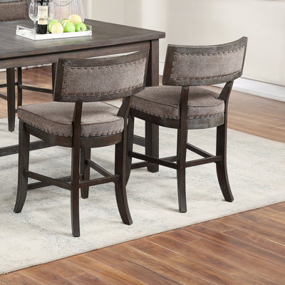 Upholstered Counter Stool with Solid Wood Frame