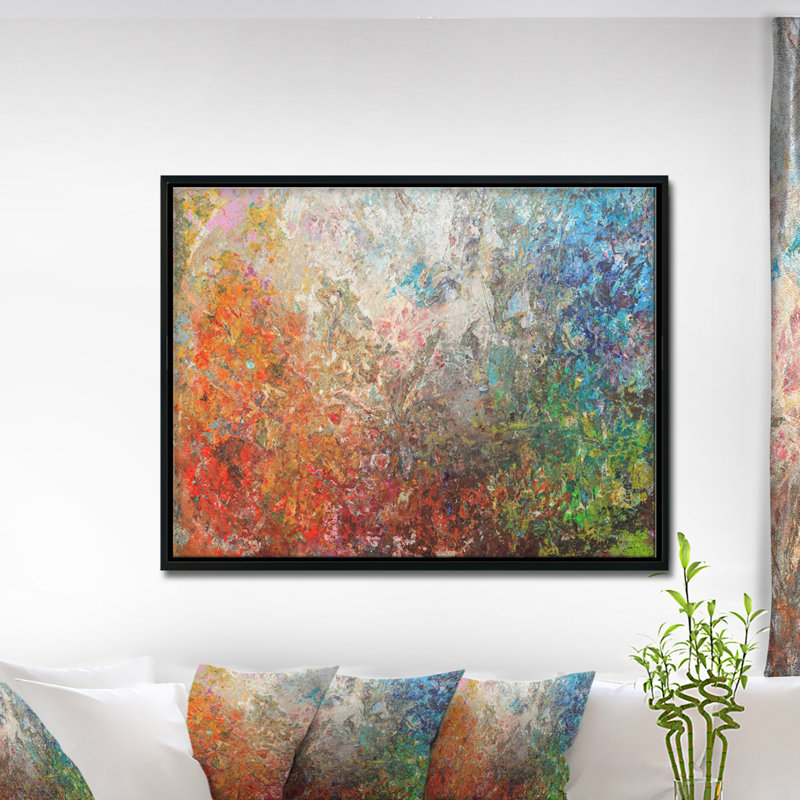 Tableau abstrait abstrait teinté - reproduction d'art, H 30 po x l 40 po x 1,5 po, Toile avec cadre flottant