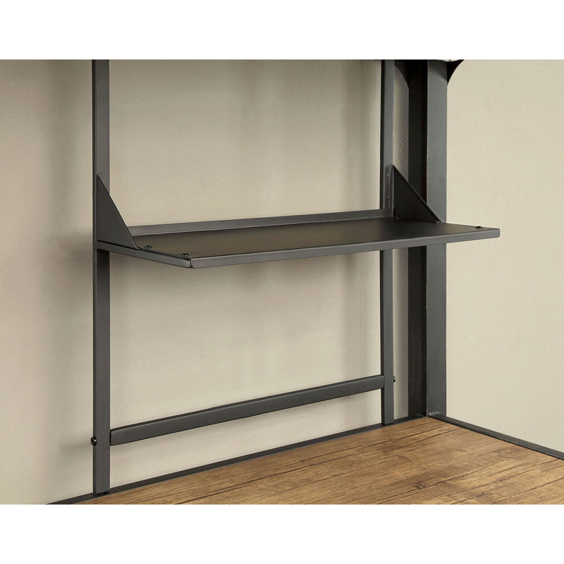 Lit mezzanine simple en bois massif avec bureau intégré Lanza