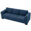 Salon 93,7 po en bleu, accoudoirs carrés avec porte-gobelet et rangement, structure de revêtement respirante pour plus de durabilité-1881125108