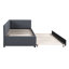 Lit de jour rembourré avec couchette simple pour canapé-lit, pas de sommier tapissier, tissu en lin