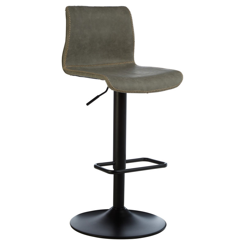 Maleya Swivel Upholstered Adjustable Height Counter Stool with Metal Frame