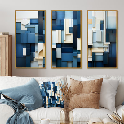 Blue Behemoths Modern Skycrapers - Skyscrapers Wall Art Set