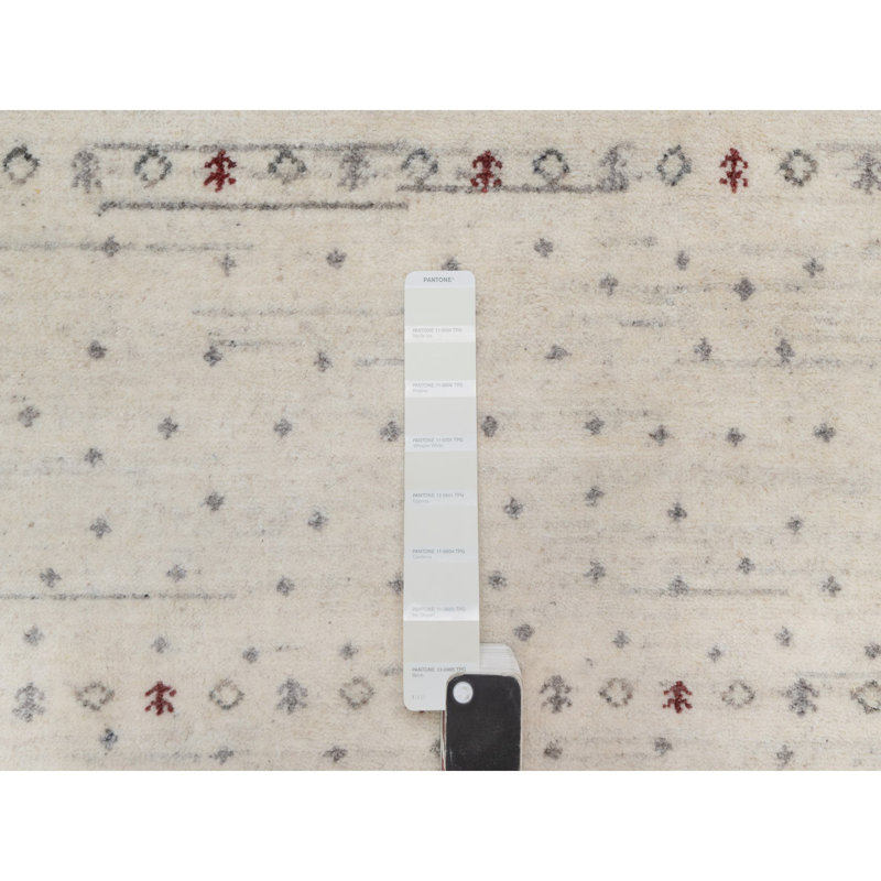 Tapis en mousseline de soie blanche avec motif brun 5 pi x 8 pi, motif moderne Strike, tapis Lori Buft Gabbeh avec petits animaux, épais et moelleux, velours doux, laine organique, noué à la main, tapis oriental