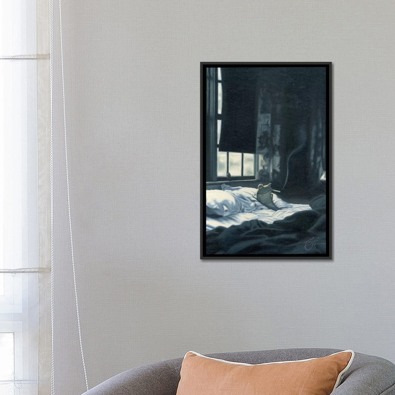 «Smokin 'Frog» par James Bennett - Estampe numérique sur toile tendue avec châssis, H 26 po x l 18 po x P 1,5 po