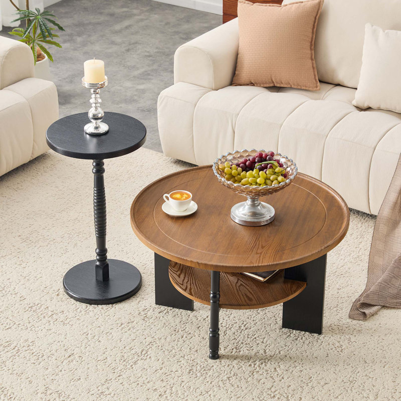 Stylish 2-Piece Coffee Table Set with Storage and Single Package Delivery